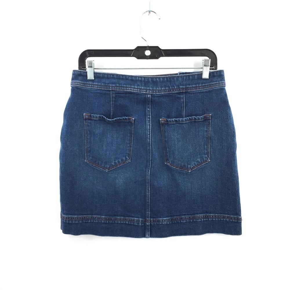 y2K Loft Denim sailor Button Waist denim Mini Skirt dark blue jean cool girl 4 - Picture 5 of 8